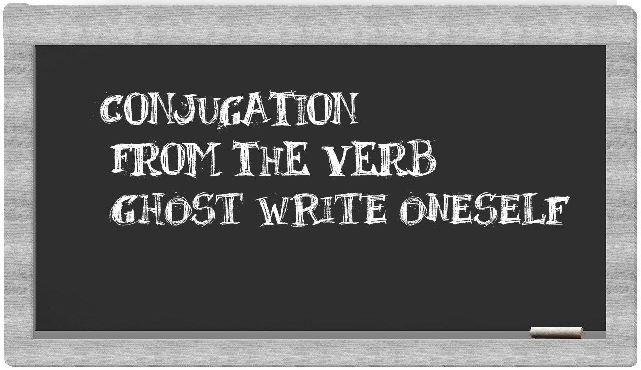 ¿ghost write oneself en sílabas?