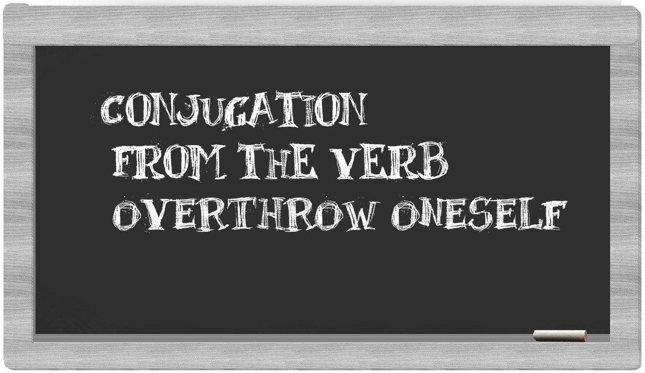 ¿overthrow oneself en sílabas?