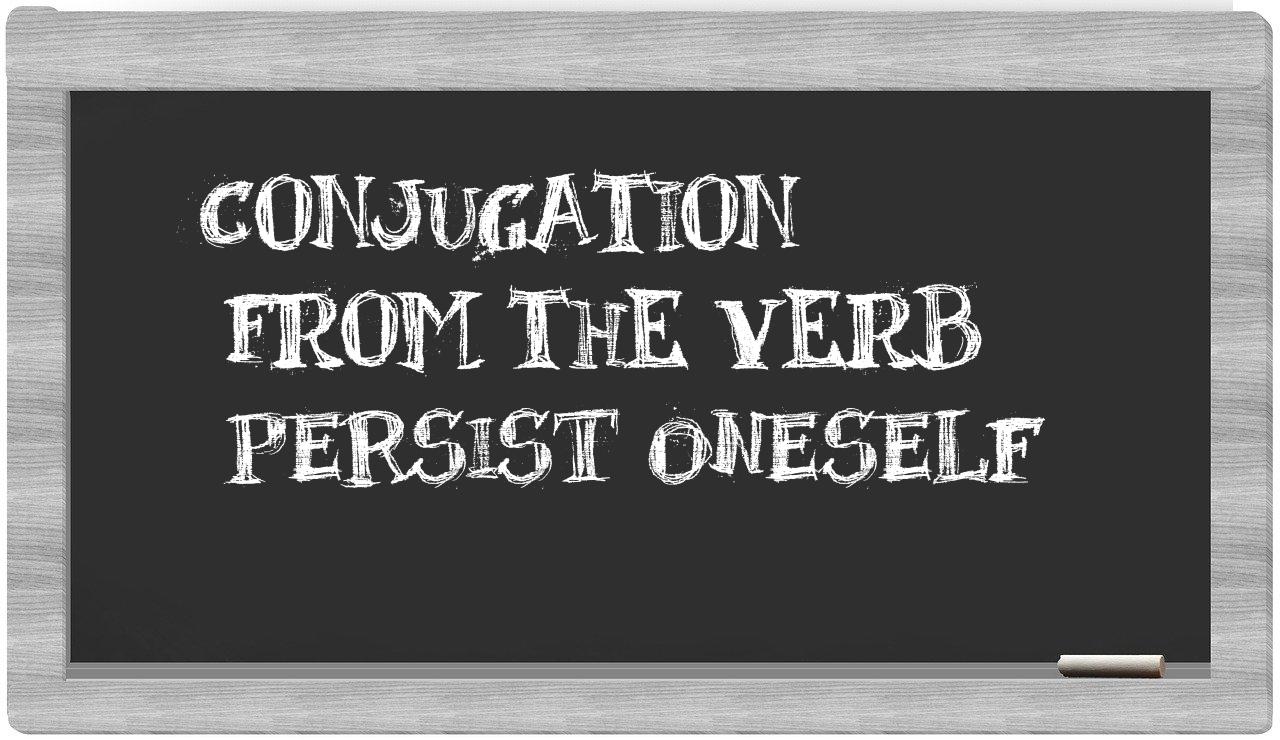 ¿persist oneself en sílabas?