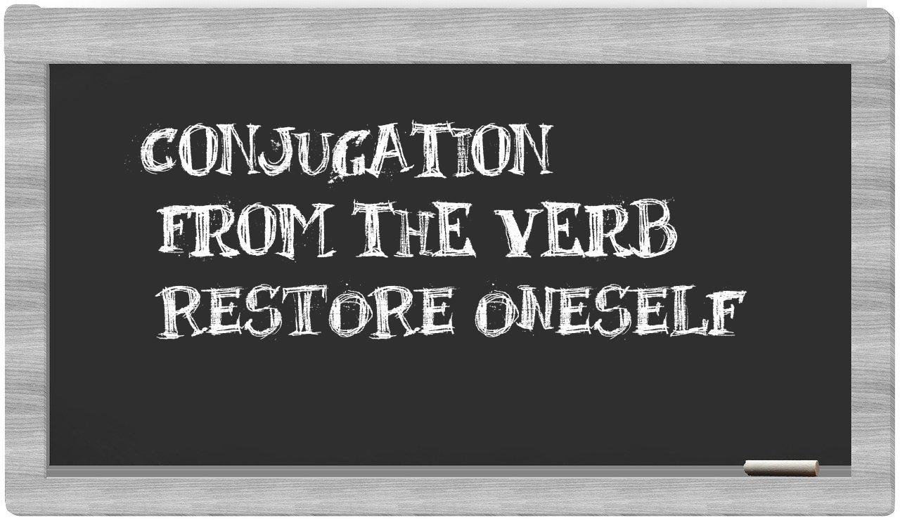 ¿restore oneself en sílabas?