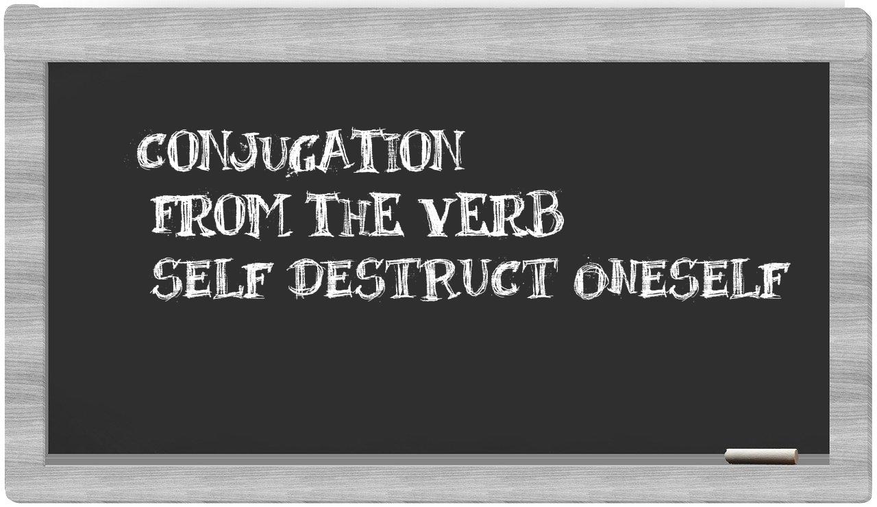 ¿self destruct oneself en sílabas?